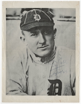 1949 Ty Cobb Signed and Dated Photograph (JSA)